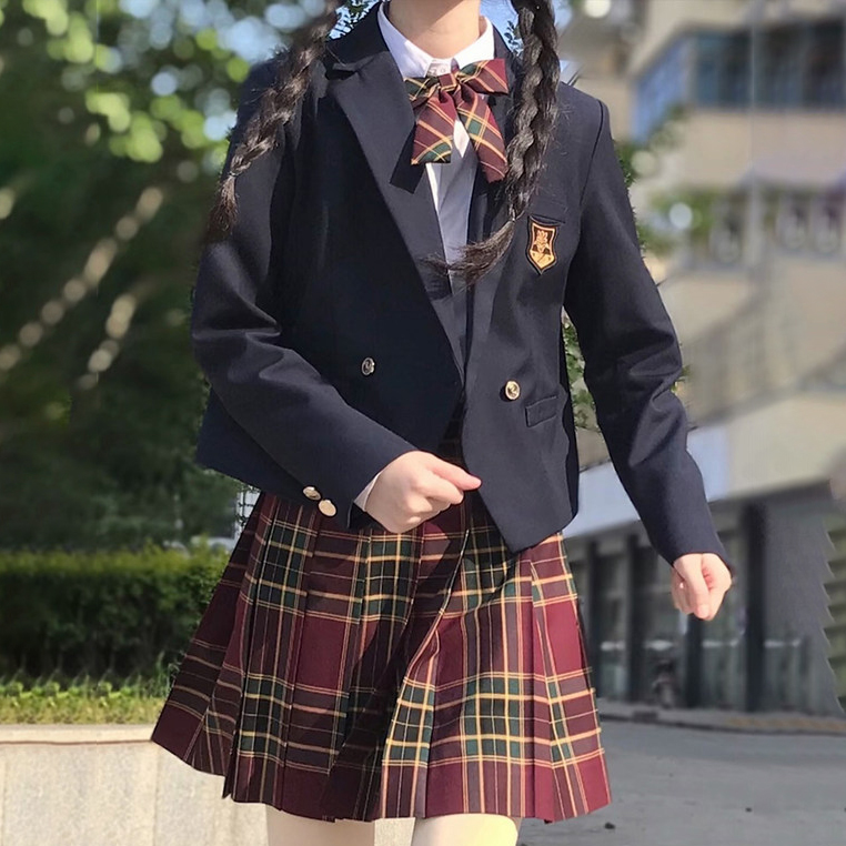 jk格子裙原创正版西装外套制服套装全套秋冬儿童女学生学院风校服