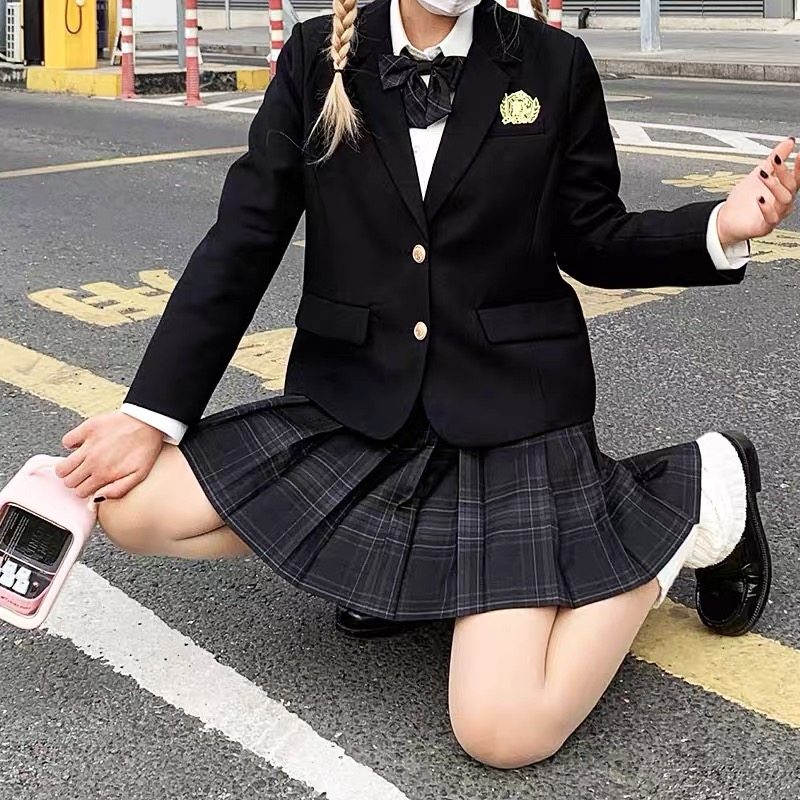 JK格裙原创正版西装制服套装全套秋冬天儿童女初高中生学院风校服