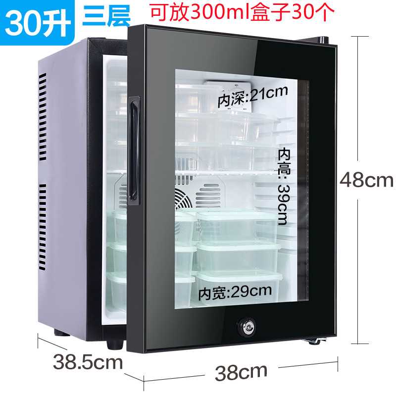 食品留样柜带锁幼儿园留样柜小型透明展示柜小冰箱保鲜冷藏箱单门 - 图0