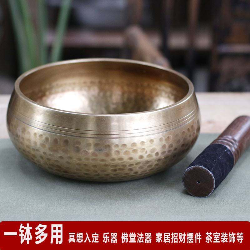 音钵尼泊尔手工钵音碗瑜伽冥想满月颂钵梵音钵静心钵铜磬法器铜钵_虎窝淘
