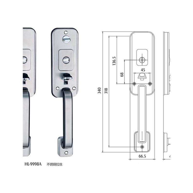 面板式盗拉手按压大门锁户子母手双开入门门锁老通用型把锈钢新品 - 图3