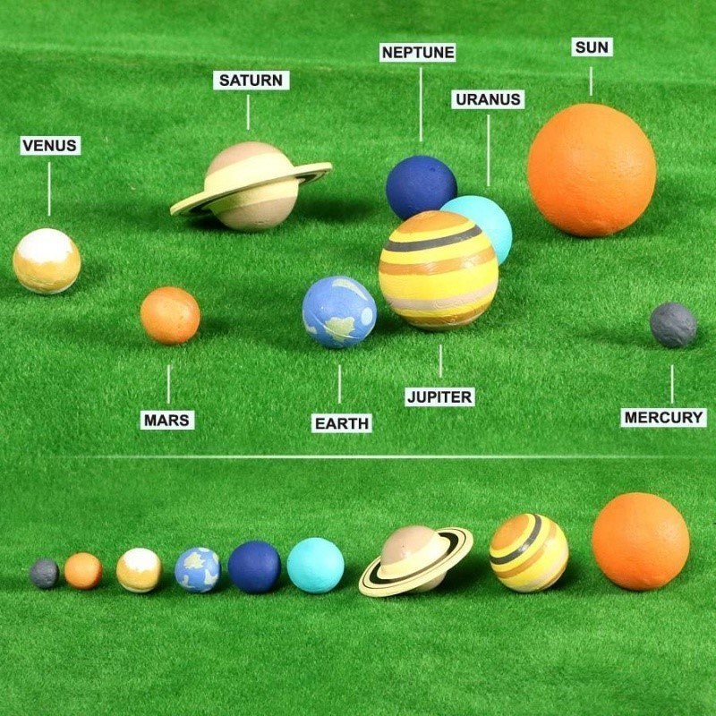 太阳系八大行星模型球真教具摆件儿童益智教学宇宙星球模型玩具 - 图1