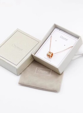 新加坡chomel项链女生轻奢转运三环锁骨链小众吊坠毛衣链生日礼物