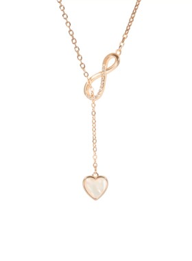 新加坡Chomel项链纯银ins女小众螺旋8字流苏贝母爱心锁骨链新款