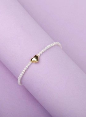 何家告白气球珍珠双子星925纯银手链金爱心星星吊坠手绳手环银