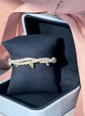 [新品]爱心结珍珠925纯银项链女心动手链轻奢高级感送女友礼物