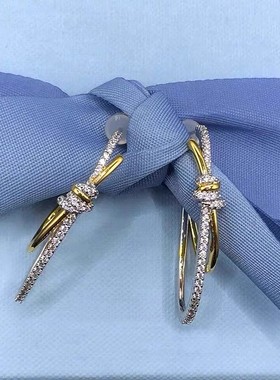 何家原厂编织度假爱心结珍珠耳环仙女棒项链迷你鎏光耳钉女