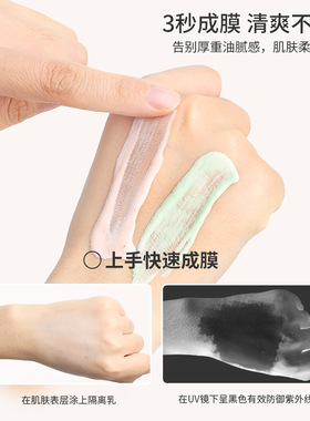 水光素颜霜妆前绿色隔离乳隐形毛孔持久控油遮瑕提亮粉底液素颜霜