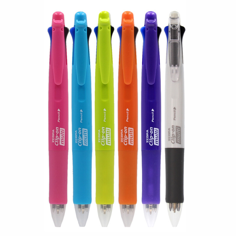 日本ZEBRA/斑马牌模块笔B4SA1四色+自动铅笔5合1按动多功能圆珠笔-图0