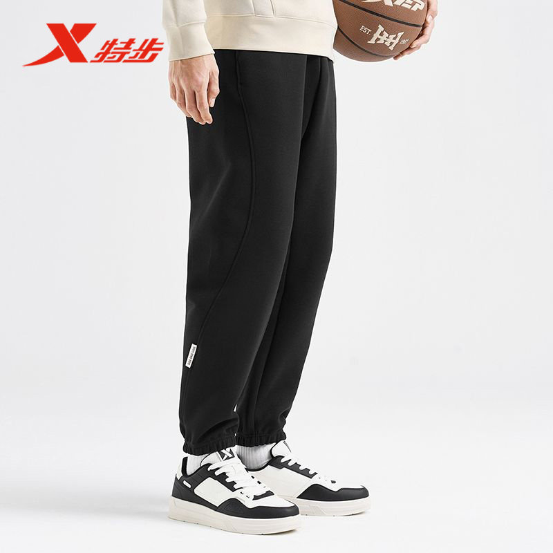 特步PLAYIN BIG针织长裤男子2025春季新款百搭休闲裤975129630193