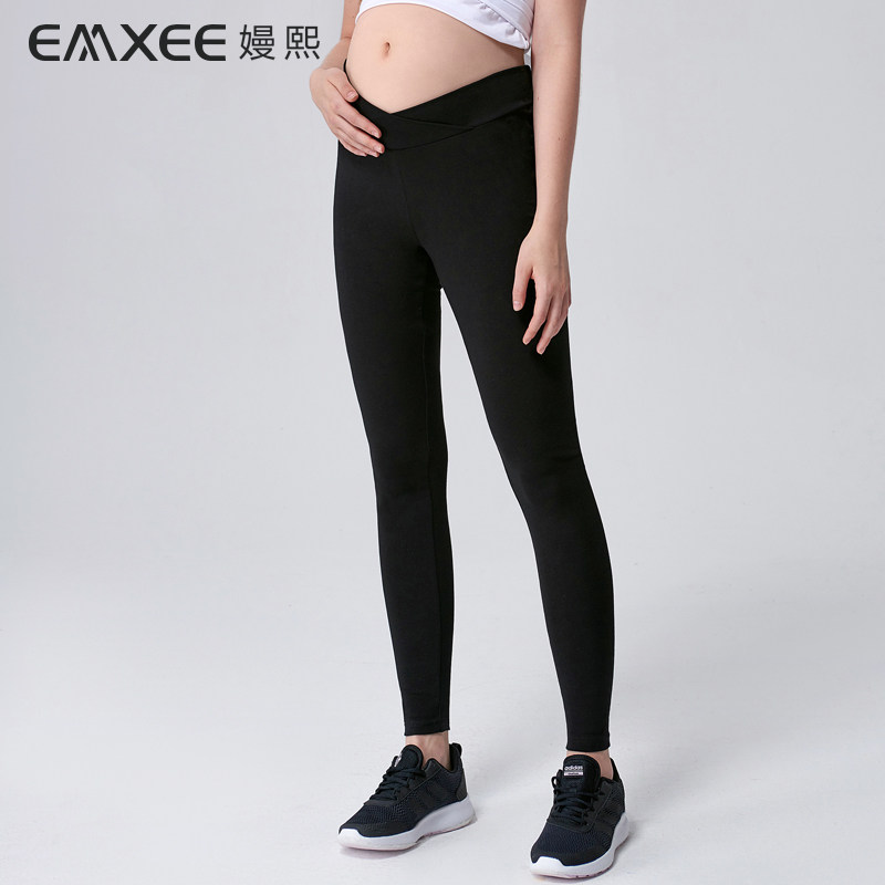 嫚熙孕妇裤子秋季外穿潮妈款打底裤 嫚熙尚果沐孕妇打底裤