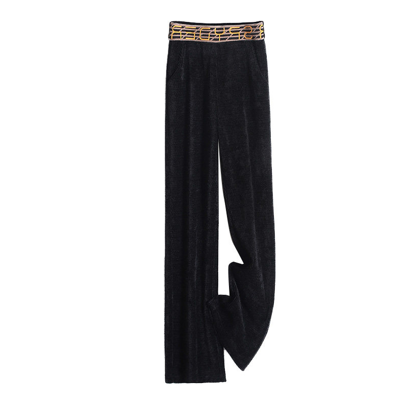 水貂绒阔腿裤秋冬新款显瘦休闲裤 凌井颜休闲裤