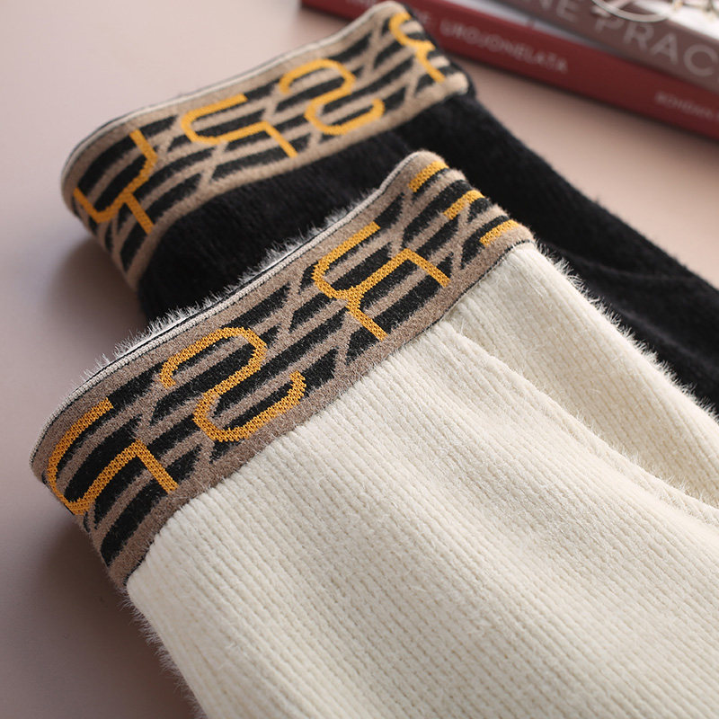 水貂绒阔腿裤秋冬新款显瘦休闲裤 凌井颜休闲裤