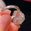 Emperor Cuiqin Bingyang Green Gourd Ring 18k gold diamond inlaid with natural A-grade jadeite full and translucent