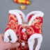 Quần áo cho chó mùa thu và mùa đông Quần áo thú cưng dày năm mới Teddy hơn gấu Keji chú chó nhỏ ấm áp bốn chân quần áo - Quần áo & phụ kiện thú cưng áo con chó Quần áo & phụ kiện thú cưng