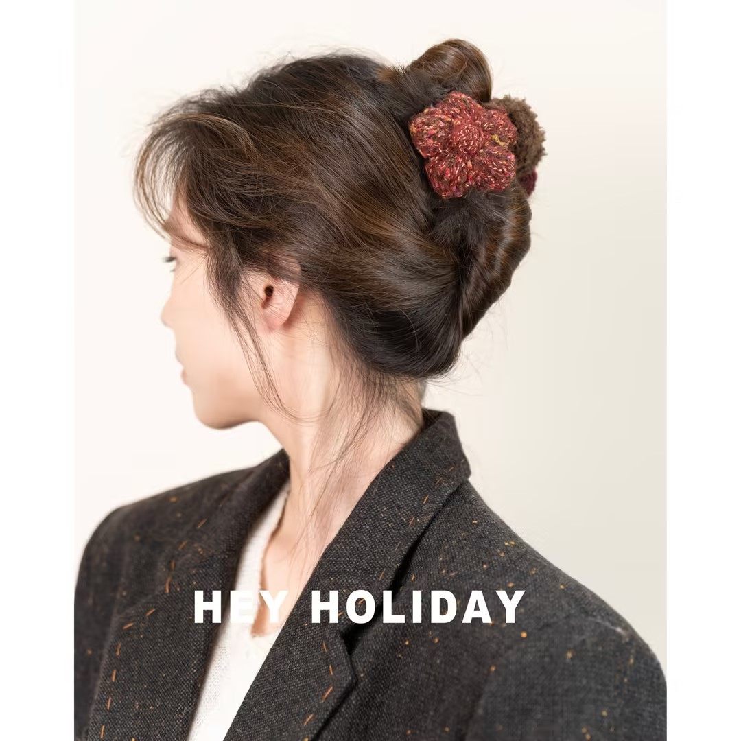 新款秋冬爱心花朵抓夹气质百搭少女发夹简约甜美时尚毛茸茸发夹,淘宝优惠券,粉丝福利购,淘宝优惠卷