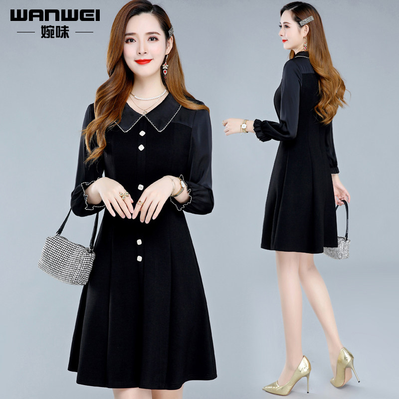 娃娃领女秋装2020年新款显瘦连衣裙 婉味服饰连衣裙