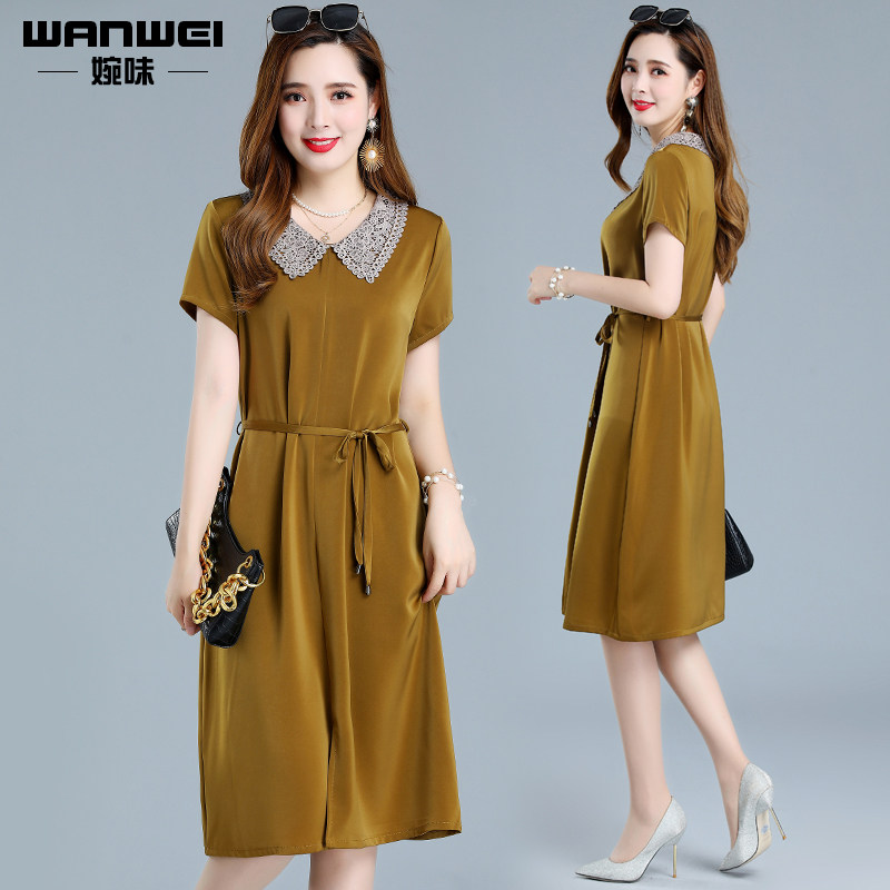 阔太太醋酸缎面夏季2020年连衣裙 婉味服饰连衣裙