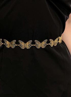 网红金属蝴蝶项链装饰