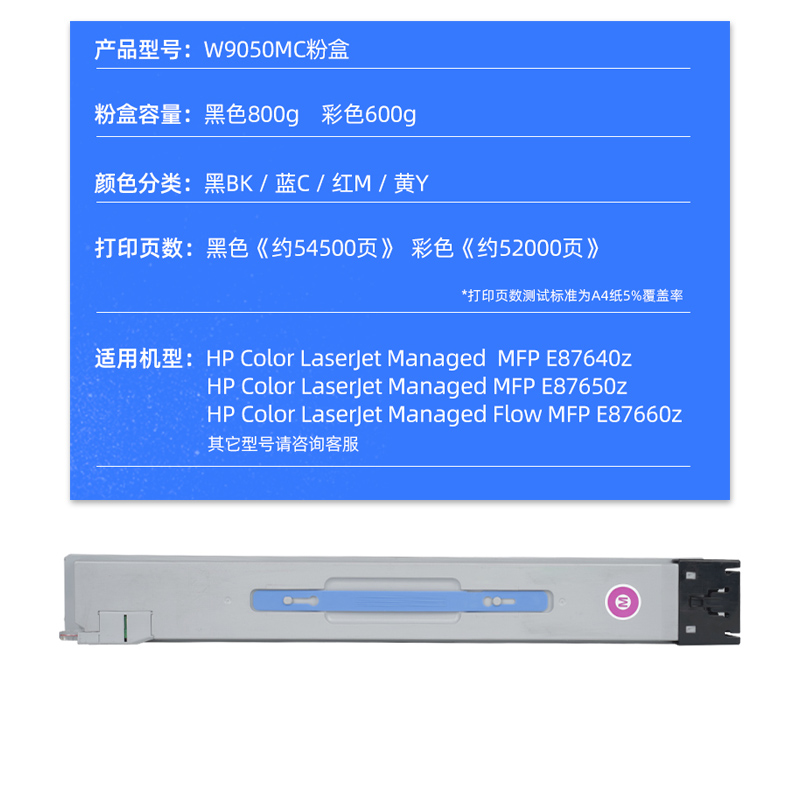 福睿适用HP/惠普W9005MC粉盒E87640dn E87650z E87660dn硒鼓E87650dn E87640z彩色复印机碳粉MFP E87660z墨盒 - 图0