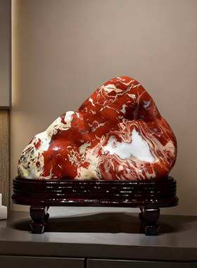 南非红碧玉天然原石红色观赏玉石鸡血石中式家居客厅玄关装饰摆件