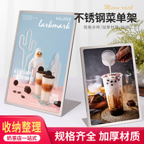Stainless Steel Display Cards Table Cards Table Cards Desktop Menu Price price Billboard Vertical Billboard poster shelves