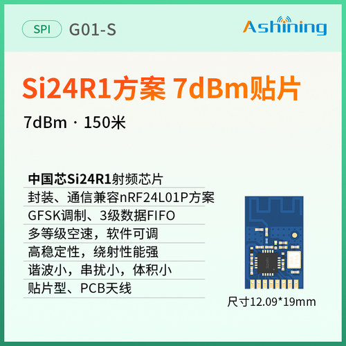 泽耀2.4G无线接收模块国产Si24R1+PA+LNA兼容nRF24L01模块SPI接口 - 图0