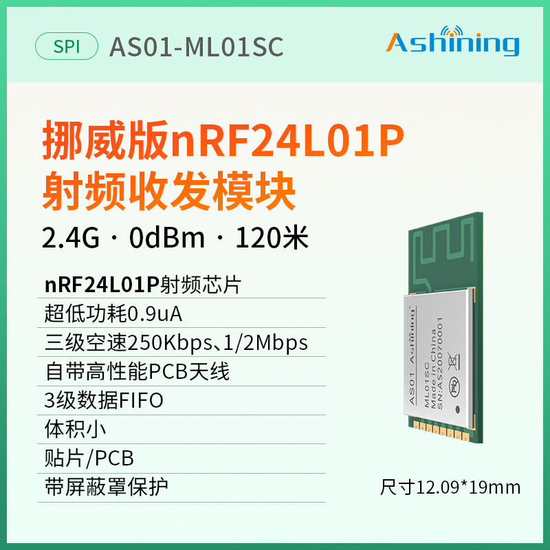 泽耀|贴片2.4G无线收发数传射频模块 挪威原装nRF24L01P带PCB天线 - 图1