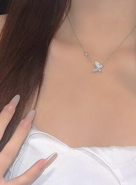 新款纯银蝴蝶项链送女友闺蜜礼物