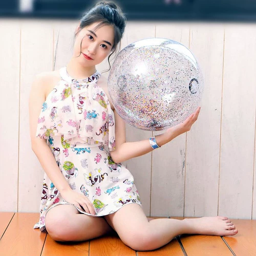 Пляжный надувной детский мяч для водного поло для игр в воде, водный прозрачный аквапарк, развлекательные блестки для ногтей