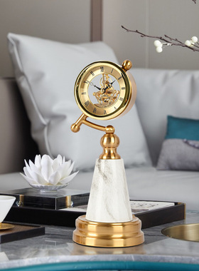 北欧轻奢样板房针表铁艺摆件简约精美电镀拉丝防锈防潮客厅摆件