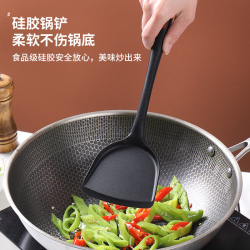 喜之助硅胶锅铲不粘锅专用铲家用炒菜铲子耐高温汤勺防烫厨具套装 - 图2