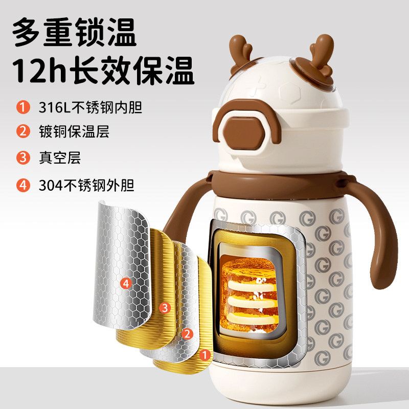 贝因美儿童保温杯婴幼儿园宝宝学饮6个月以上1到3岁吸管水杯专用,淘宝优惠券,粉丝福利购,淘宝优惠卷