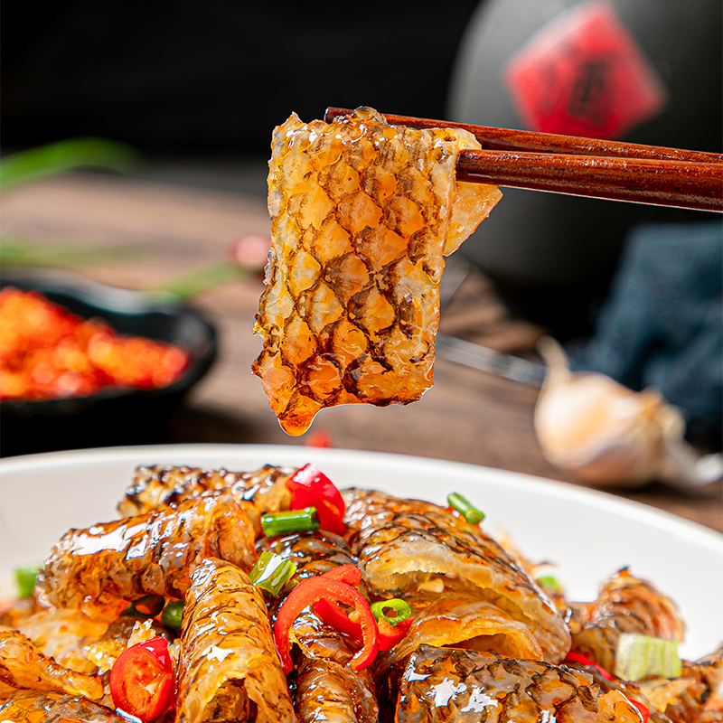 凉拌红油鱼皮卷220g箱装QQ鱼皮丝凉菜即食零食海凉拌菜底捞商用,淘宝优惠券,粉丝福利购,淘宝优惠卷