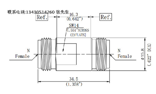 N-N-KK DC-18GHz 驻波1.12:1 不锈钢 射频微波同轴转接器 转接头 - 图0