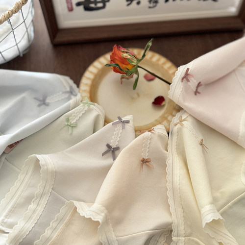 花仙子26年春款甜美风蕾丝边女三角内裤纯棉中腰包臀少女学生底裤 - 图2