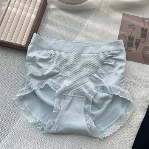 轻塑裤~2条中腰收腹提臀美体塑身内裤女士无缝蕾丝边紧致蜂窝抗菌 - 图3