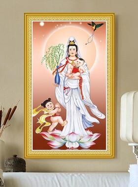 新款钻石画满钻送子观音菩萨客厅大幅点钻十字绣砖石跨境货源