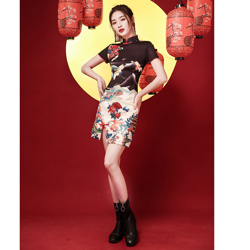国潮旗袍2021年新款夏季少女连衣裙 森莞旗袍