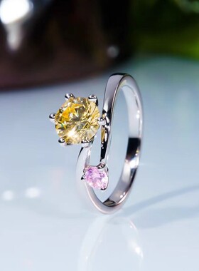 D色莫桑石星座戒指超闪