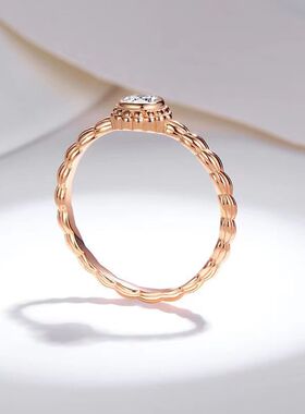 D色莫桑石麻花扭臂戒指