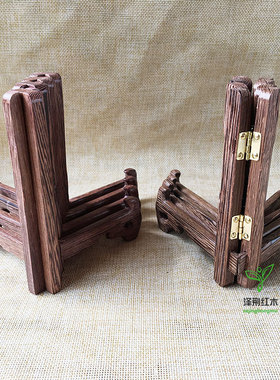鸡翅实木陶瓷盘架碗盆七子茶饼架普洱茶架子托支架茶道多层展示架