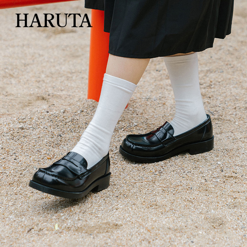 Haruta4900日系百搭厚底复古女小皮鞋学院风JK制服鞋乐福鞋女式-图2