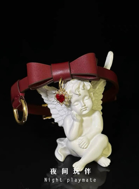 choker蝴蝶结项圈牛皮颈圈k8k9女m定制刻字puppy小狗派对ddlg