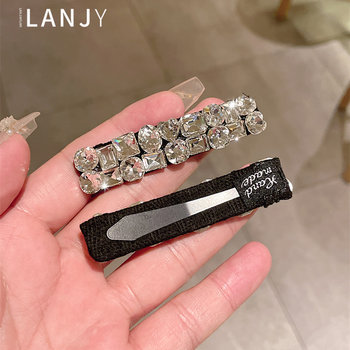 Shiny Heavy Industry Rhinestone BB Clip Fashion Bangs Clip High-end Exquisite Forehead Hair Clip Personalized Niche Side Clip