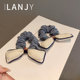 Korean high-end three-dimensional rabbit ears, large intestine hair band, bun, ponytail, children's head rope, cute and versatile hair accessories