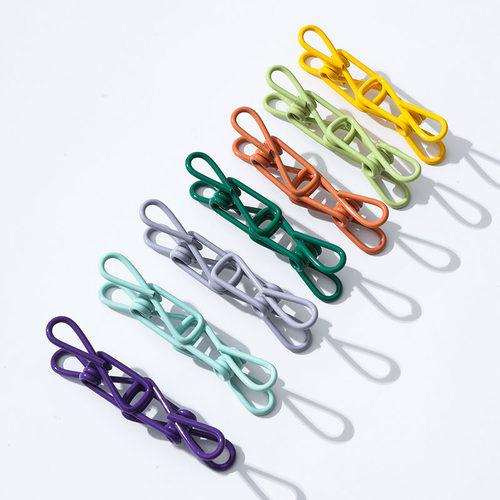 多功能晾衣夹衣服夹家用晒衣服小夹子防风强力固定铁质浸塑晒袜子 - 图3