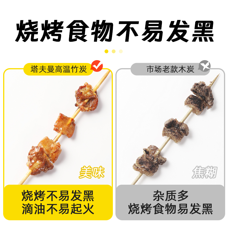 烧烤碳木炭户外竹炭高温煤炭家用碳烧烤专用无烟炭烧烤炭机制炭 - 图3