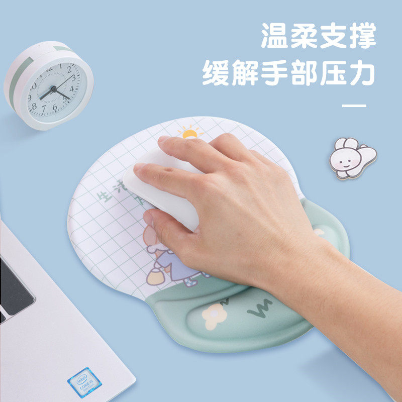 打工人护腕鼠标垫女生加厚防滑记忆棉办公滑鼠垫电脑键盘手托垫子