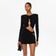Sexy hot girl style long-sleeved dress with hollow design